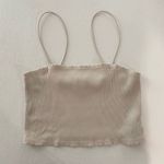 H&M & American Eagle Ribbed Crop Top Bundle Beige & Black Spaghetti Strap Size S Photo 2