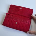Vera Bradley Tango Red Microfiber Wristlet Wallet Bifold Zip & ID Card Holder Photo 5