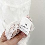 [Costyleen] White Fringe Hem Scoop Neck Sheer Beach Swim Coverup NWT Sz Medium M Photo 10