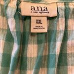 a.n.a A New Approach Green Plaid 100% Cotton Blouse Women’s Size XXL Photo 7
