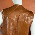 Tony Lama  Vintage Womens Leather Vest 13/14 Brown Size 44 Photo 5