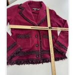 Karl Lagerfeld  Blazer Womens Small Red Fringe Detail Jacket‎ Wool Blend Photo 6
