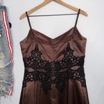 Vintage Dark Beaded Chocolate Donna Gray Formal Gown Evening Dress Floor Length Size 14 Photo 8