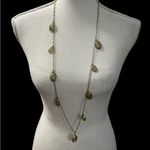 Liz Claiborne Gold Tone Costume Jewelry Long Necklace Adjustable Length Photo 1
