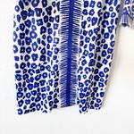 Gretchen Scott Jersey Border Town Dress in Blue Wildcat Size L Photo 4