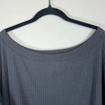 American Eagle  Womens Waffle Knit Tunic Top Gray Long Sleeve Oversized Sz Medium Photo 6