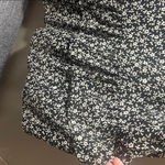 AQUA  small Black and White Floral Mini asymmetrical tiered Dress Photo 3