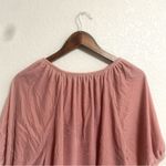 Old Navy NWT  Womens Shirt Blouse Pink Velvet Split Neck Short Sleeve Size Large Photo 3