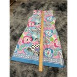 Amelia Quin Resort Luxury Wear Cotton Dress Size M White‎ Blue Pink Orange Pleat Size M Photo 6