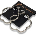 G by Gennaro scallop clover hoop‎ earrings NWT Silver Photo 0