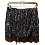 Free People Gold Rush Half-Slip Mini Skirt Lace Hem Embellished Sequin Small NWT Photo 1