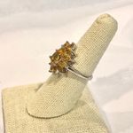 Artisan Faceted Golden Citrine Sterling Silver Flower Shaped Ring Sz 7 Photo 11