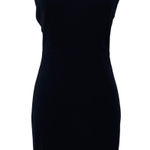 Vintage Y2k Gap Halter Mini Dress Bodycon Fitted V Neck Shelf Bra Black Womens 8 Photo 0