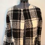 Ann Story Open Sweater Coat White Black Plaid Size L Photo 2