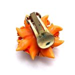 Vintage clip on cluster floral earrings orange rhinestone plastic Orange Photo 7