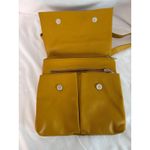 Genuine Leather Crossbody Bag Made in Italy Mustard Yellow Photo 4