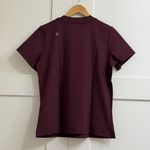 FIGS Sona FORMx Slim V-Neck Scrub Top in Burgundy, Size Medium Photo 10
