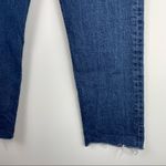 Levi's Levi’s Premium Wedgie Straight Jeans Blue Raw Hem Button Fly Sz 27 Dark Wash Photo 7