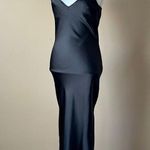 Topshop  | Black Satin Maxi Slip Dress Sz 2 Photo 4