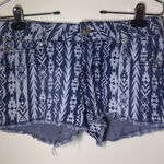 CP Jeans Stylish Blue Patterned Jean Shorts Photo 0