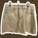 American Eagle AEO 2 Light Wash Raw-Hem Denim Mini Skirt Photo 1