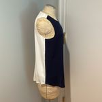 White House | Black Market Navy and White Top Size Small Photo 3
