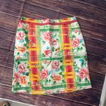 Bay Studio Floral Plaid Women's Skirt Petite 10 Yellow Size 10P Photo 1