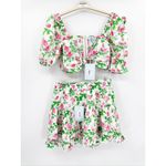 Hill House The Isabella Top & Paz Skirt in Pink Roses Floral 2 Piece Set M/L NWT Photo 1