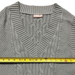 Showpo  Women's Grey Green Cable Knit V-Neck Sweater Vest Size L Sleeveless Photo 2