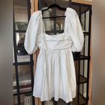 Abercrombie & Fitch Abercrombie Emerson babydoll mini dress Ruched Puff short Sleeve bride bump Photo 2