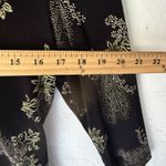Dress Barn  Shirt Y2k Medium Black Gold Floral Print 3/4 Sleeve Stretch Top Grunge Photo 5