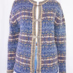 Cambridge Dry Goods vintage 100% wool fair isle cardigan sweater, M Blue Size M Photo 0
