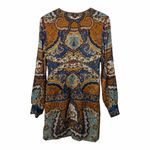 Guess by Marciano  100% Silk Dress S Paisley Drop-Waist Blouson Mini Boho Y2K Photo 1