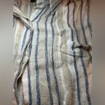 Banana Republic  Pintuck Linen Blend Shirt Dress Size M Multi Stripe Missing Belt Photo 8