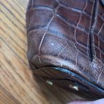 Massimo Dutti  Cinch Closure Leather Shoulder Bag‎ Crocodile Texture Brown Photo 10