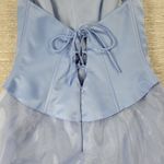 Michelangelo Gown Womens 6 Blue Beaded Whimsical Fairy Corset Halter Prom Dress Photo 6