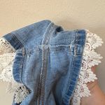 LEI Denim Jean Shorts with Crochet Lace Trim Size 13 Blue Photo 4