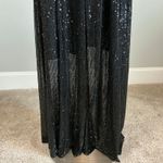DKNY  Sequined Halter Maxi Dress Size 8 Black Sequined Sleeveless Long Formal Photo 7