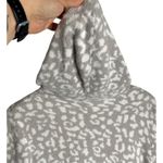 Rachel Zoe Leopard Print Cardigan Gray Size Small Hooded Pockets Oversized Cozy Photo 5