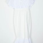 ASOS NWT Womens Eyelet Ruffle Off Shoulder Trumpet Midi Dress Size 0 White Bride Photo 5