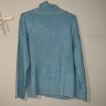 SheIn small womens pullover striped knit sweater blue long sleeve Photo 2