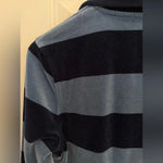 Lauren Ralph Lauren 1/4 Zip Top Velour Pullover Navy & Light Blue Stripe size S Photo 2