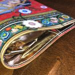 Indian Art Work Floral Lady Purse Clutch Convertible Handbag Red Photo 3