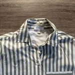AYR  Women's  Sage Green and White Striped Button Down Shirt Oversized Size Small Photo 3