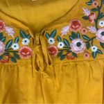 J.Crew  size small Mustard Floral Embroidered Tank Top Photo 4