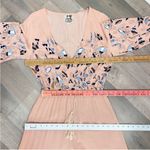 Anthropologie Jaase Floral Dandelion Wide‎ Leg Jumpsuit Peach Blue Small Photo 14