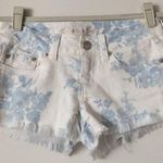 American Eagle White Denim With Blue Flower Shorts  Photo 0