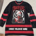 Handmade Black and Red Graphic Terrifier Art The Clown Jersey Photo 0