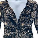 Susan Lawrence Vtg 90s Top Large Celestial Whimsigoth Dark Floral Phoebe Slinky Twist Babydoll Photo 3