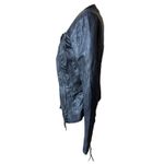 Topshop  Kate Moss Black Leather Jacket Women’s Size 4 US Asymmetric Zip Iconic Photo 1